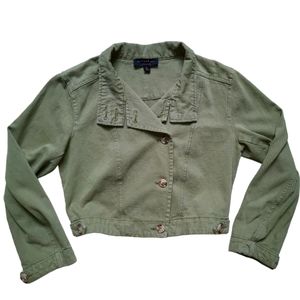Anthropologie Current Air Cropped Military Style Boho Jacket Women's Size SMALL